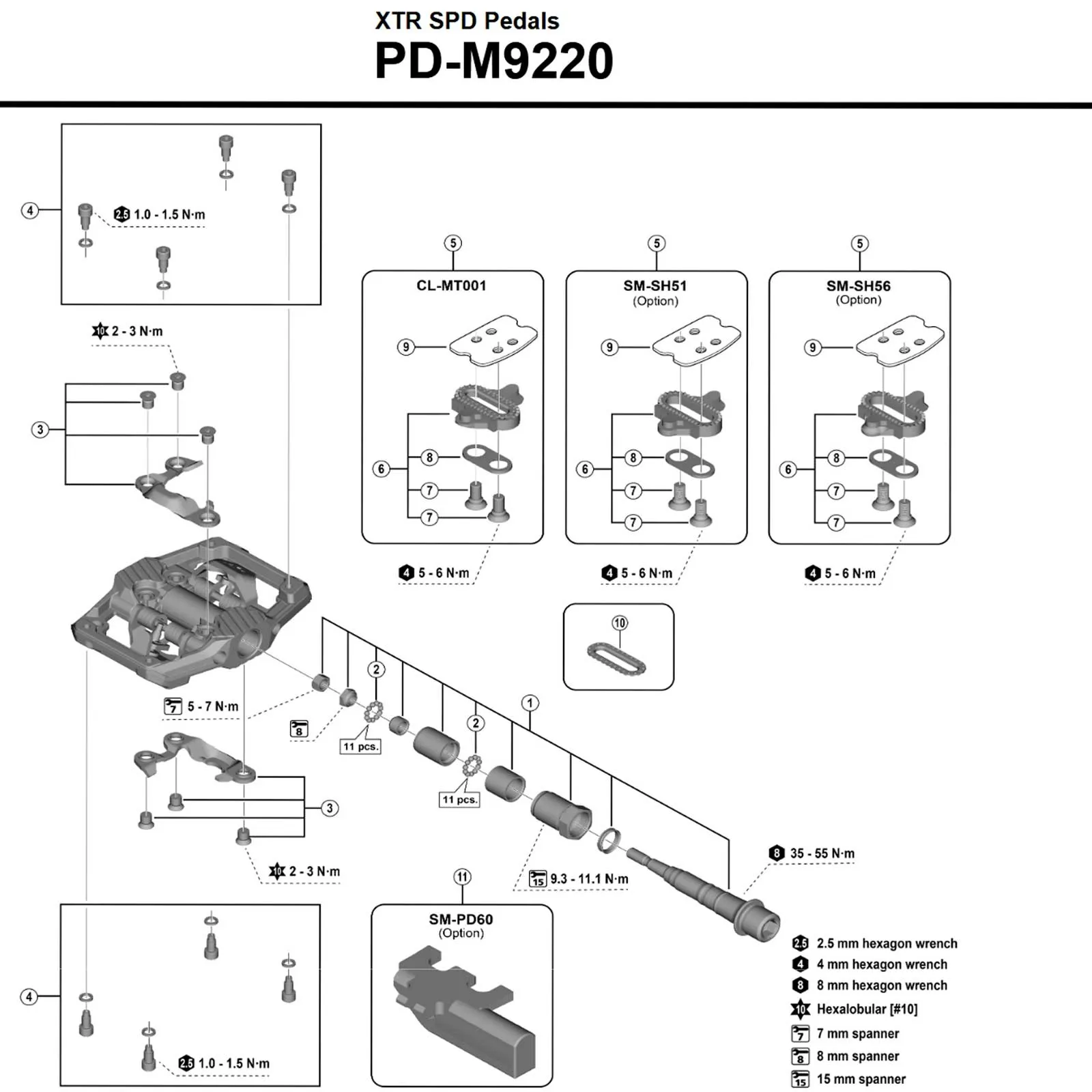 Shimano XTR Pedal Ersatzteil | Pedalachse komplett rechts
