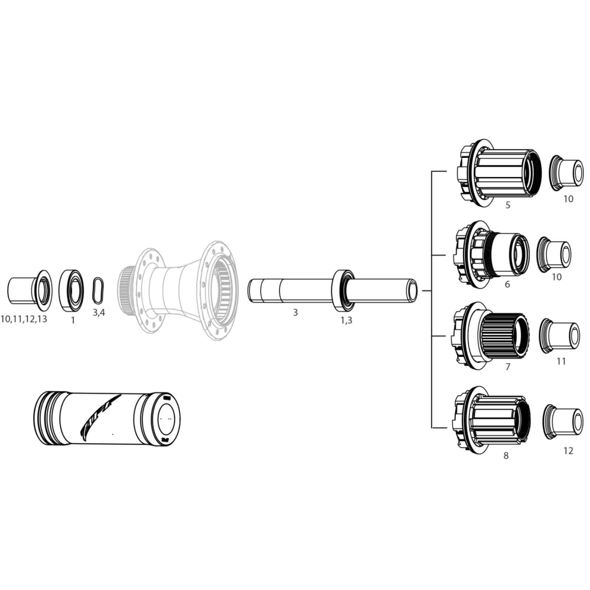 Zipp Endanschläge ZR1 - ZM2SL | HG11 - Sram XDR