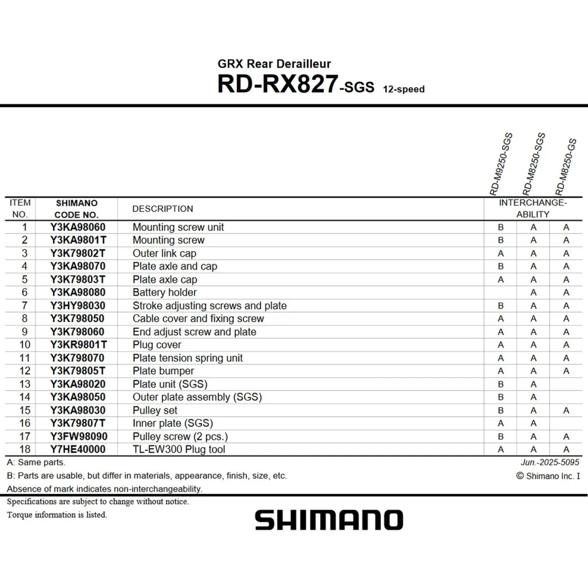 Shimano GRX Di2 Schaltwerk RD-RX827-SGS long Cage 12x1-fach max 51 Zähne ohne Akku