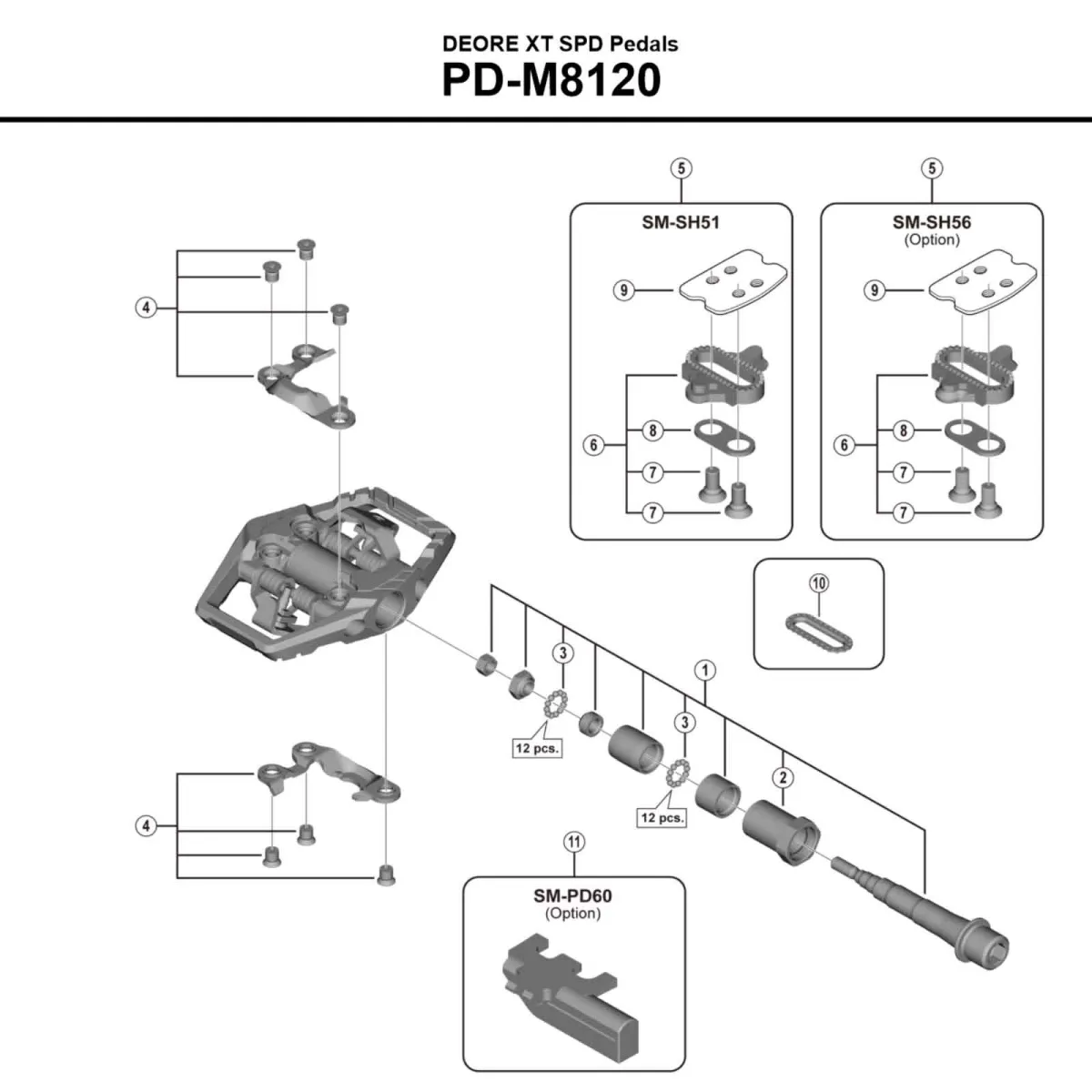 Shimano Deore XT SPD Pedale PD-M8000 / M8120 | Ersatzteil Aufstandsplatten mit Schrauben links