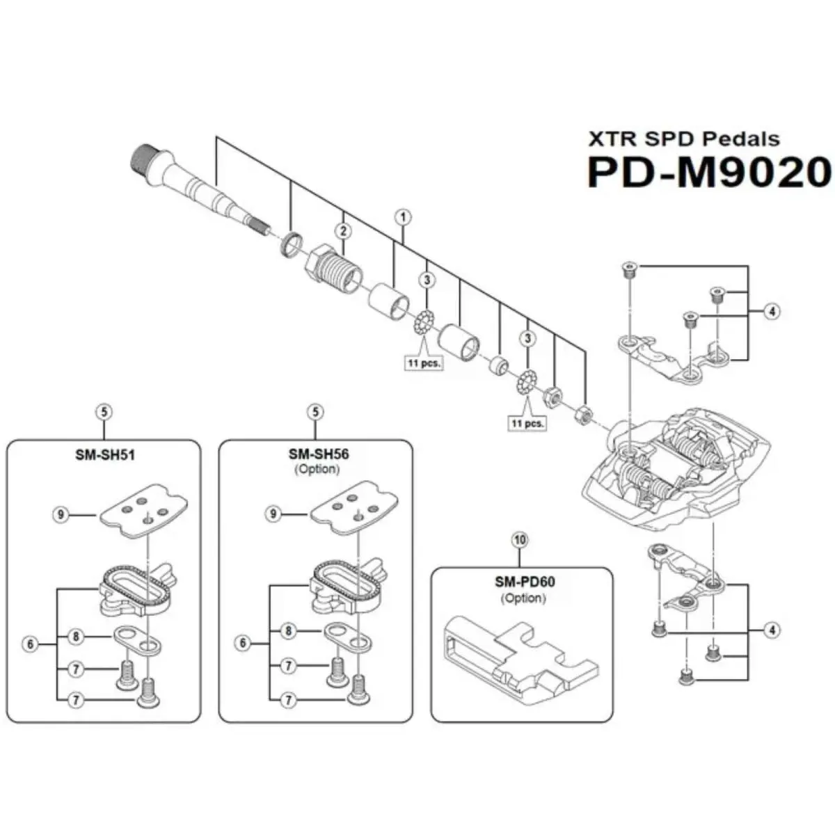 Shimano Deore XT SPD Pedale PD-M8100 incl Cleats SM-SH51