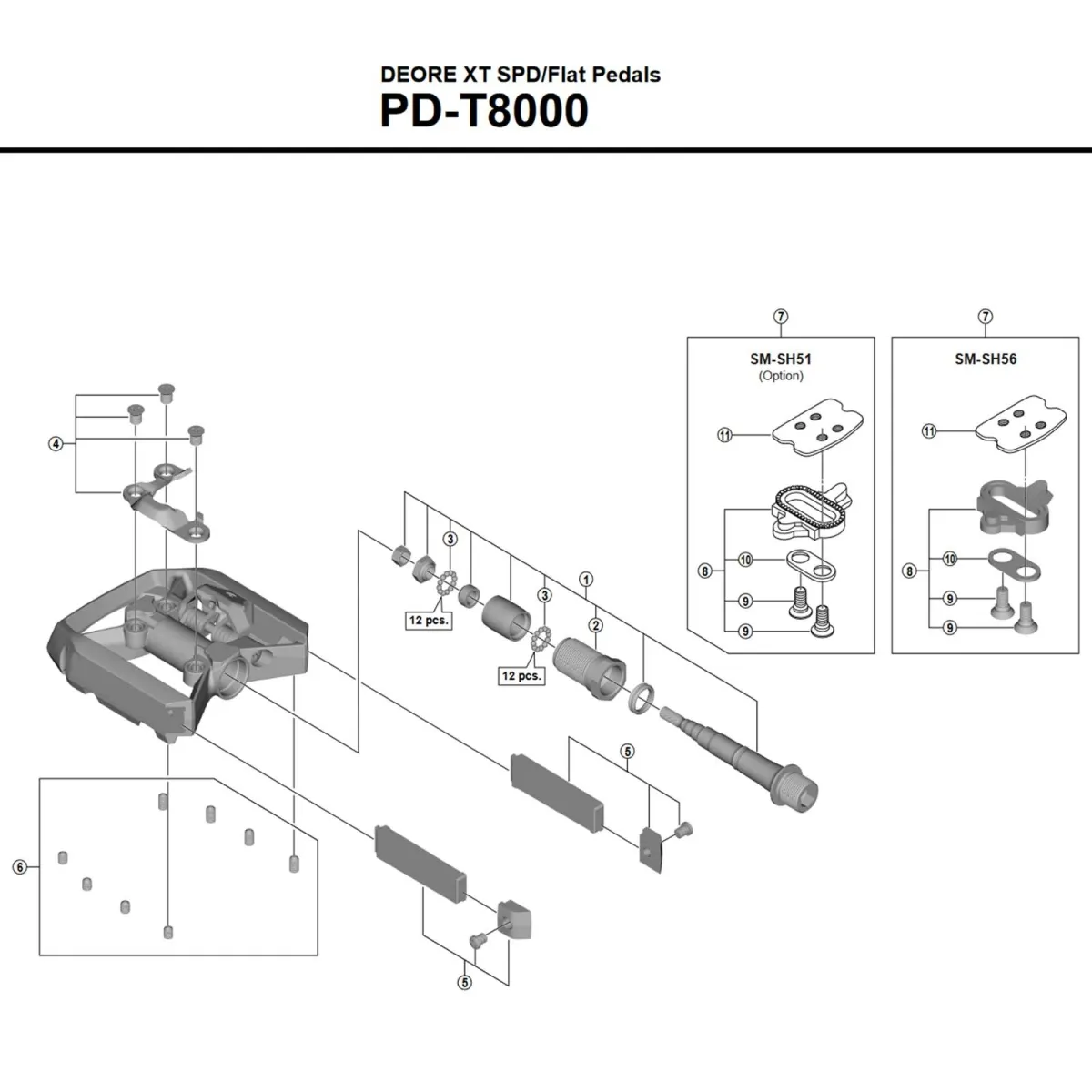 Shimano Deore XT SPD Pedale PD-M8000 / M8120 | Ersatzteil Aufstandsplatten mit Schrauben links