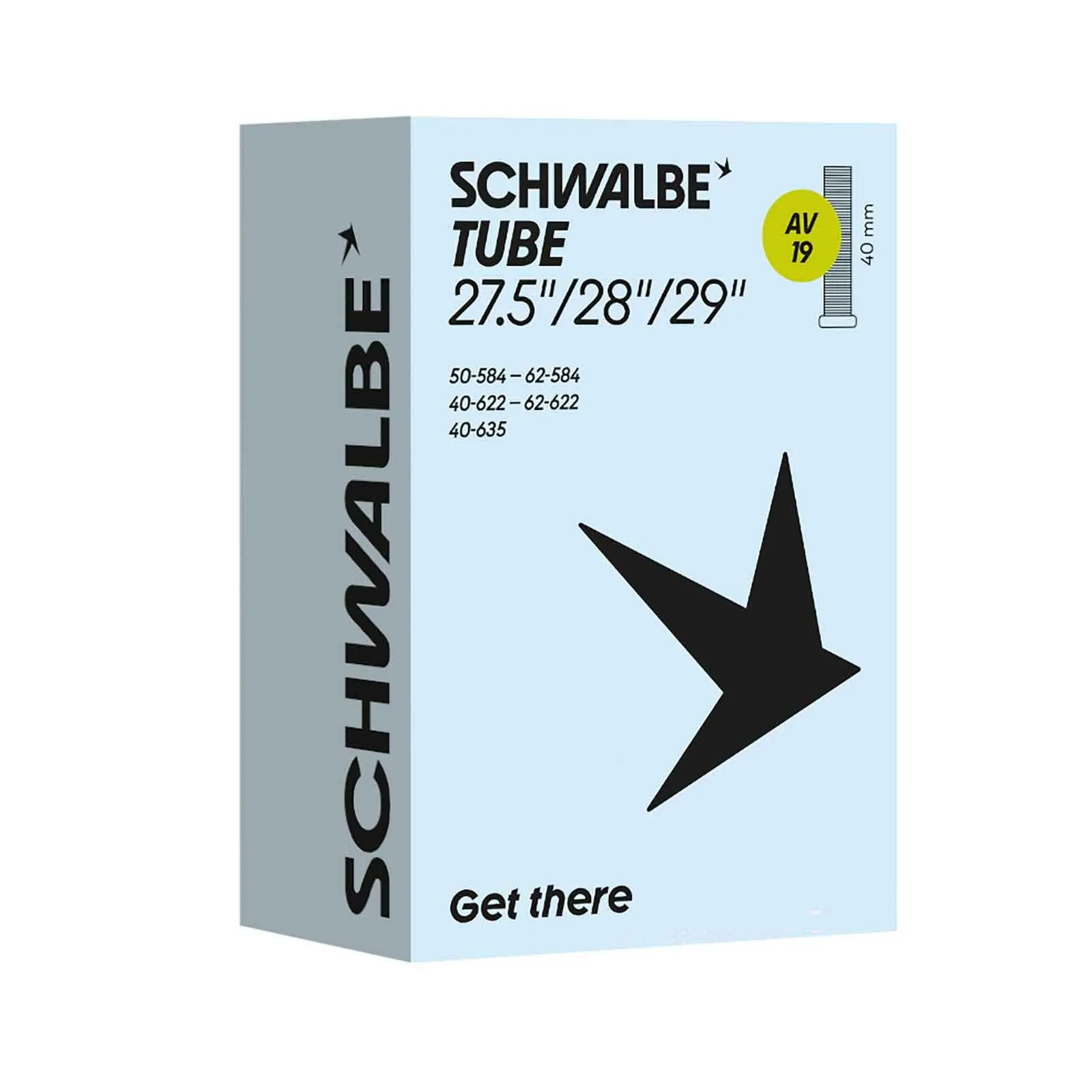 Schwalbe Butyl Schlauch AV19 | 29/28/27,5 Zoll x 1.5- 2.4 Auto Ventil 40 mm