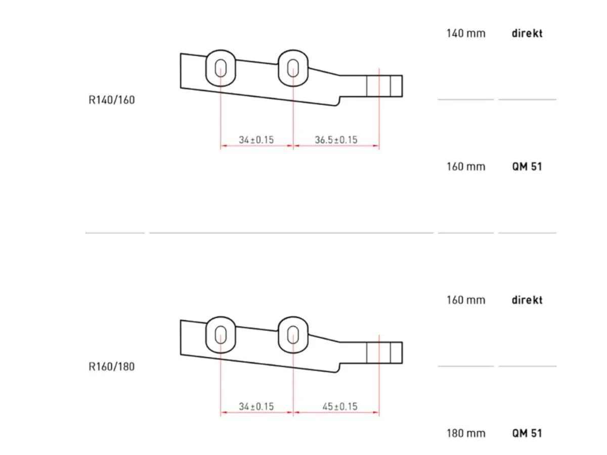 Magura Disc Adapter Flat Mount QM 51 | Hinterrad 160/180 mm incl Schrauben