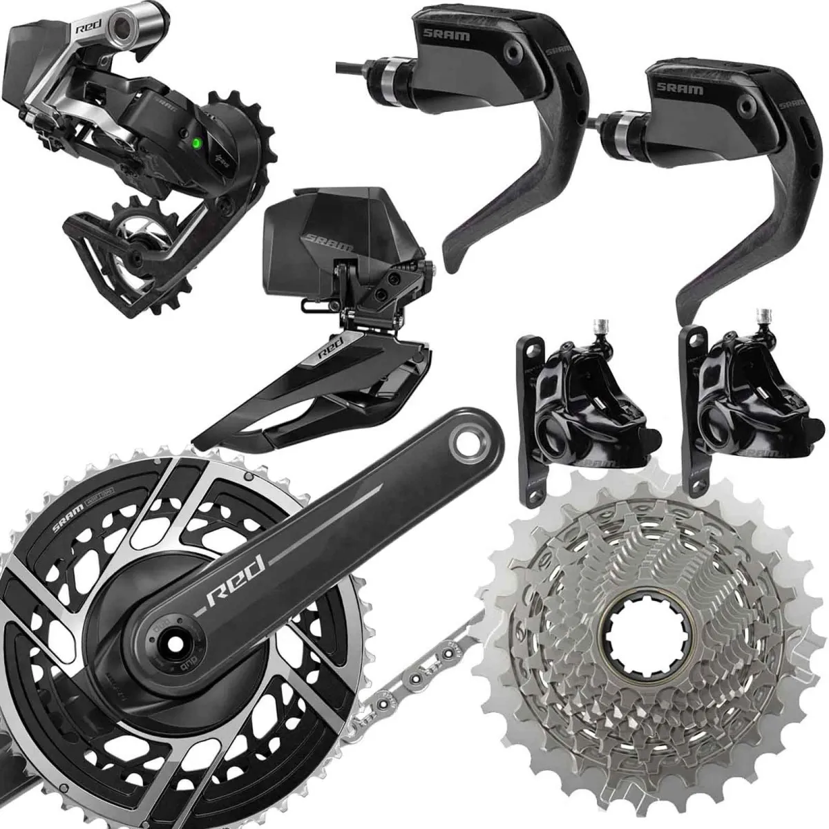 Sram RED AXS E1 TT Gruppe Disc 12x2-fach