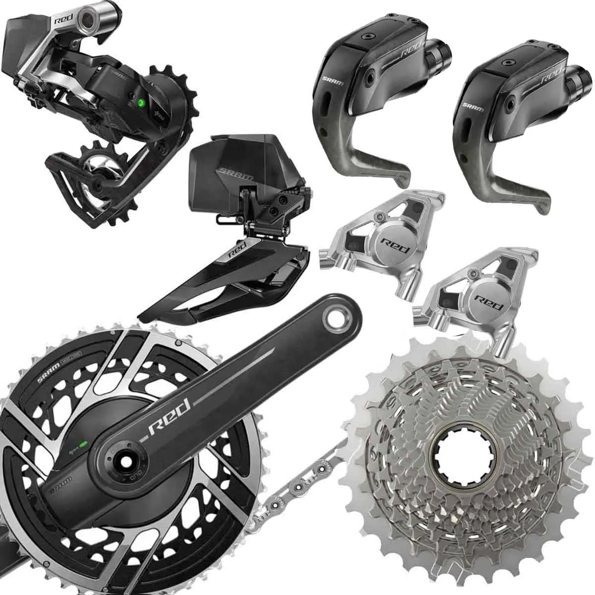 Sram RED AXS E1 TT Gruppe Disc + Powermeter 12x2-fach