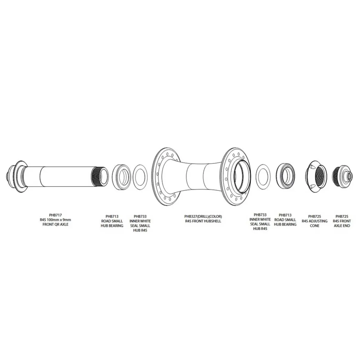 Chris King R45 Vorderradnabe Ceramic SSP 9x100 silver | silber 28 Loch