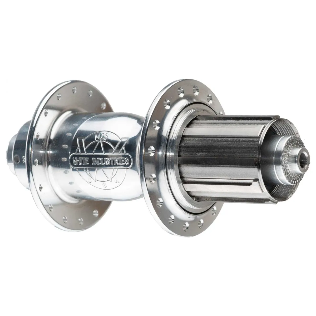 White Industries Hinterradnabe M15 Rim-Brake | SSP 10x130mm 48 Loch Rotor HG silber