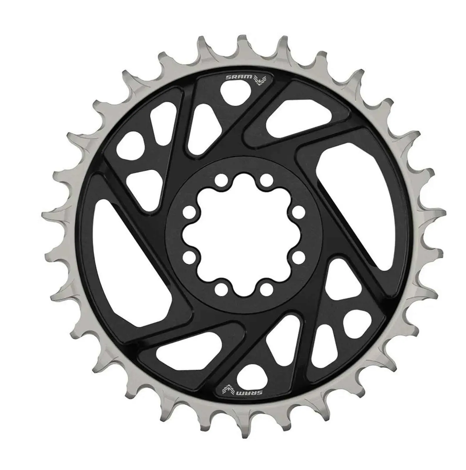 Sram XX T-Type Kettenblatt 8-Loch DM Offset 3mm schwarz-silber 30 Zähne