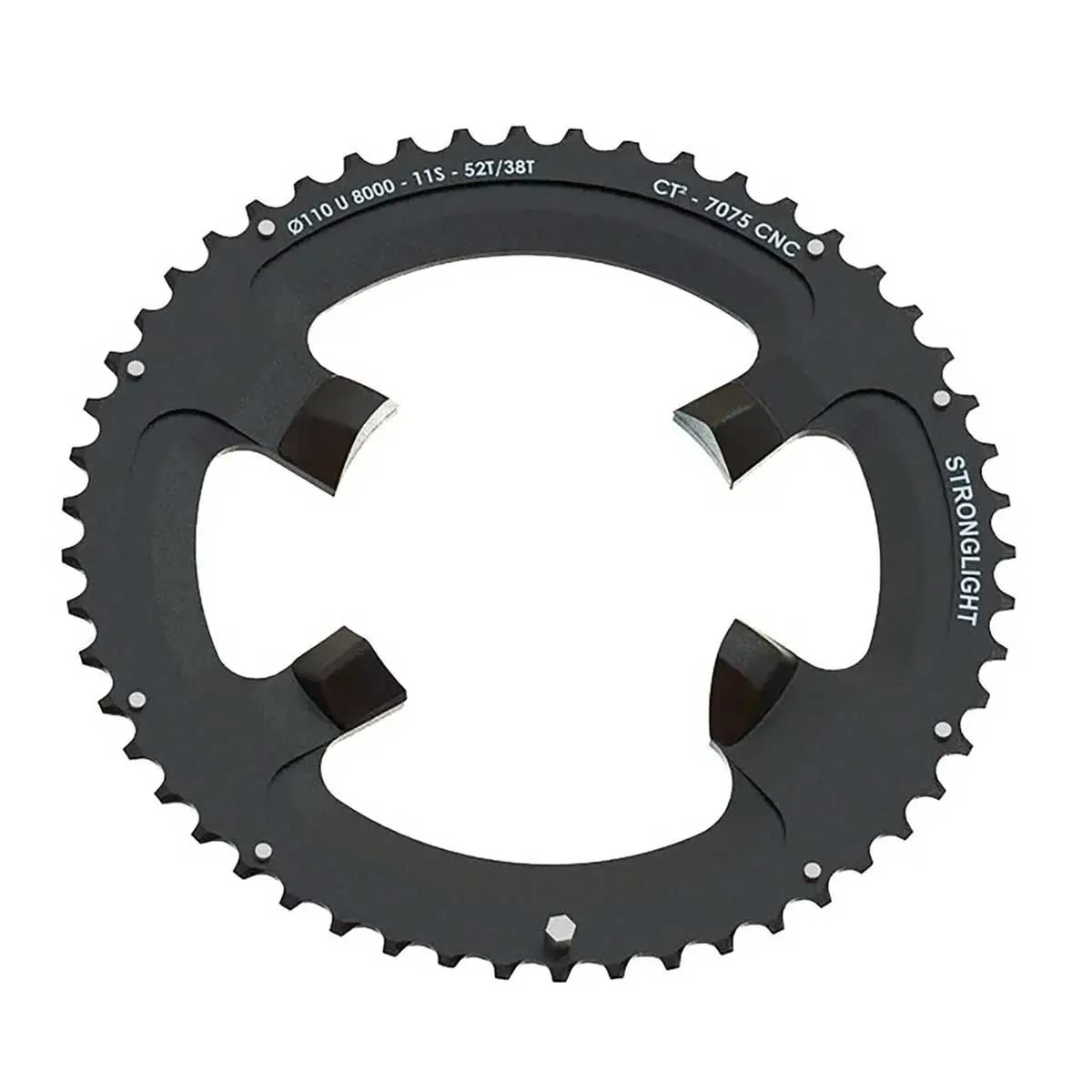 Stronglight Type Ultegra FC-R8000 Rennrad ct2 Kettenblatt 4 Arm 110 Lochkreis aussen schwarz 48 Zähne