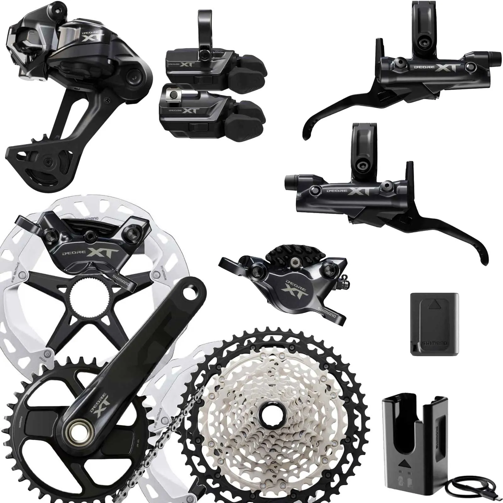 Gruppe Shimano Deore XT Di2 wireless Disc komplett | 12-fach M8250 Kassette 10-51 Zähne