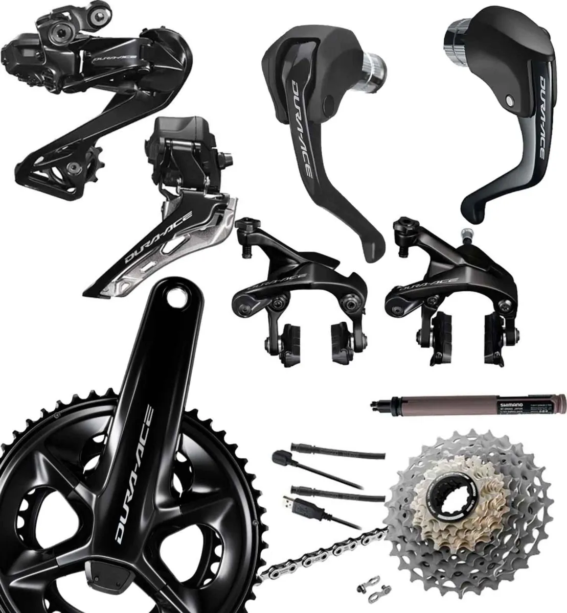Shimano DURA-ACE Di2 TT Gruppe R9250 Rim-Brake 12x2-fach mit Powermeter FC-R9200-P