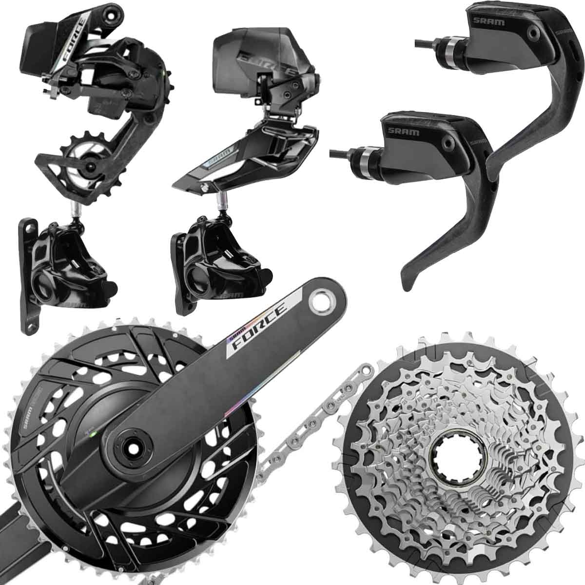 Sram Force AXS E1 TT Gruppe Powermeter Disc 12x2-fach