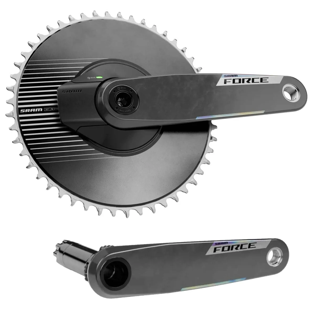 Sram Force 1x AXS Powermeter E1 DUB Road Carbon | Aerokettenblatt 50 Zähne 160 mm Mod 26