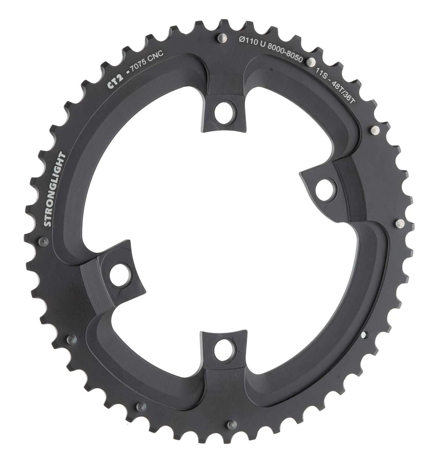Stronglight Type Ultegra FC-R8000 Rennrad ct2 Kettenblatt 4 Arm 110 Lochkreis aussen schwarz 51 Zähne