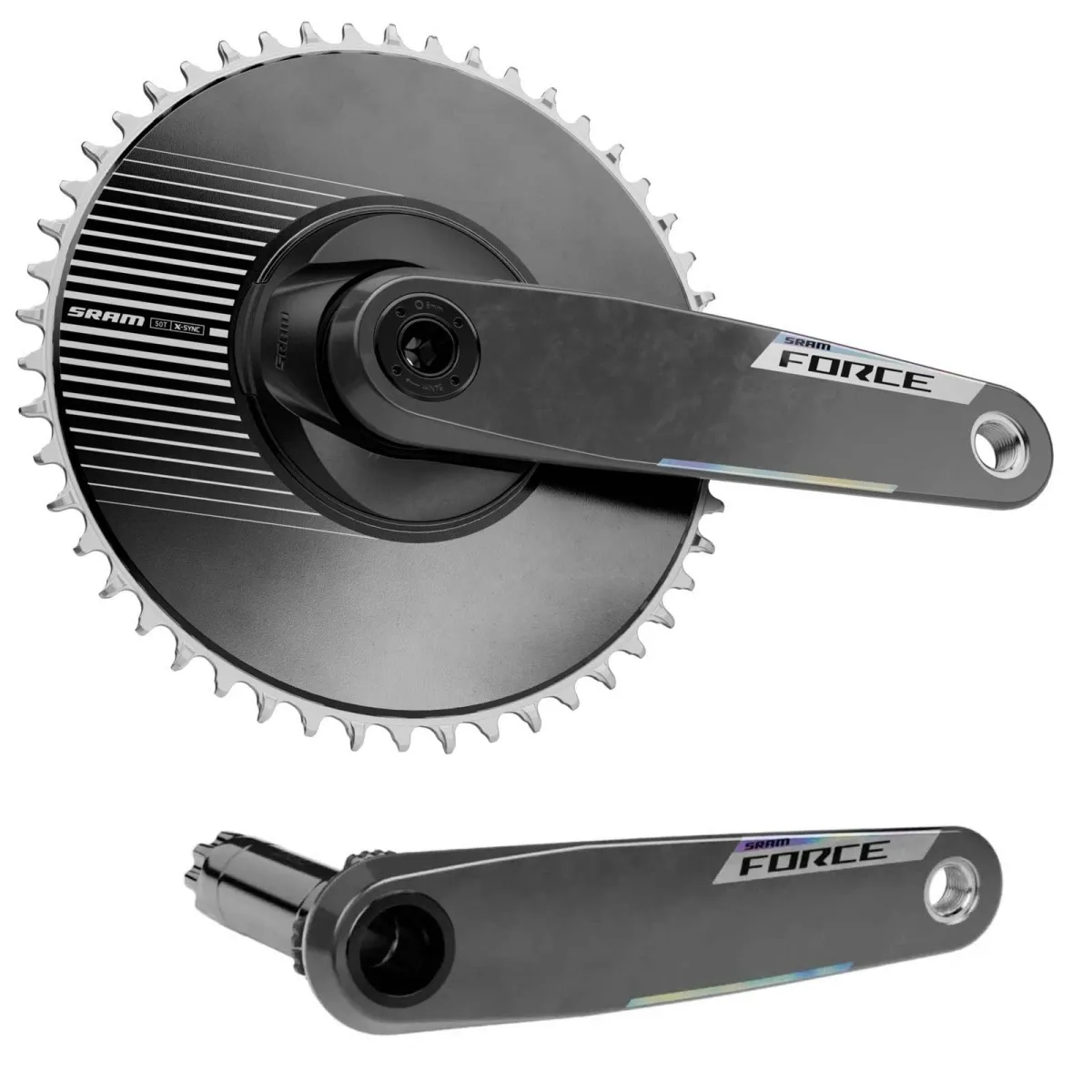Sram Force 1x Kurbel E1 DUB Road Carbon | 1-fach Aero 50 Zähne 165 mm Mod 26