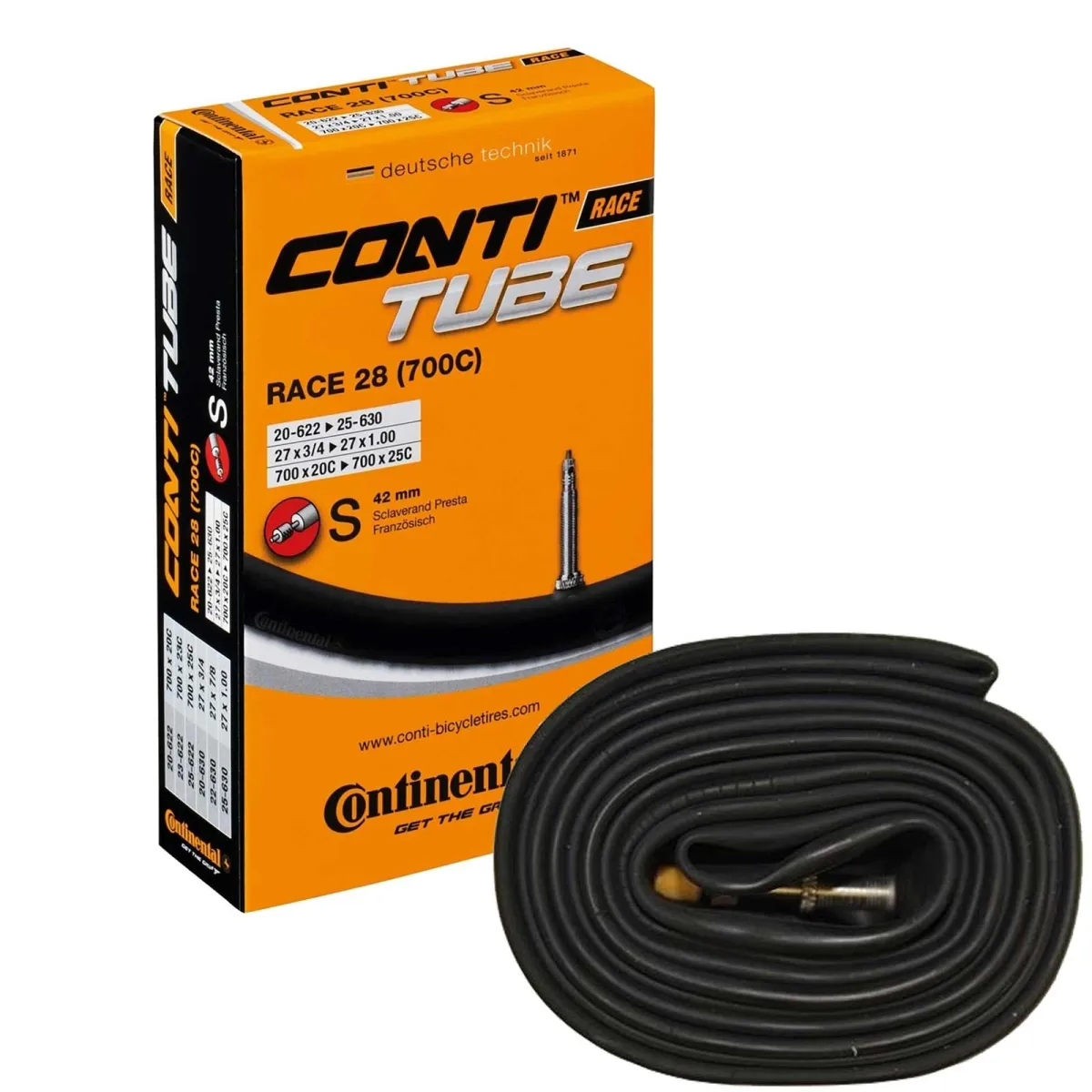 Continental Race Tube 28 | Road Butyl Schlauch 20-25 x 622 Ventil 42 mm