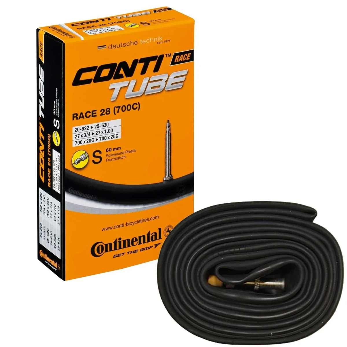 Continental Race Tube 28 | Road Butyl Schlauch 20-25 x 622 Ventil 60 mm