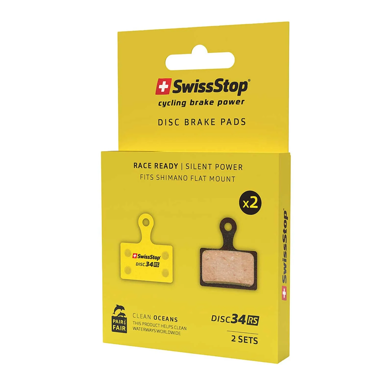 SwissStop Disc 34 RS Bremsbeläge leise | 2-Kolben Shimano Flat Mount | 2 Paar