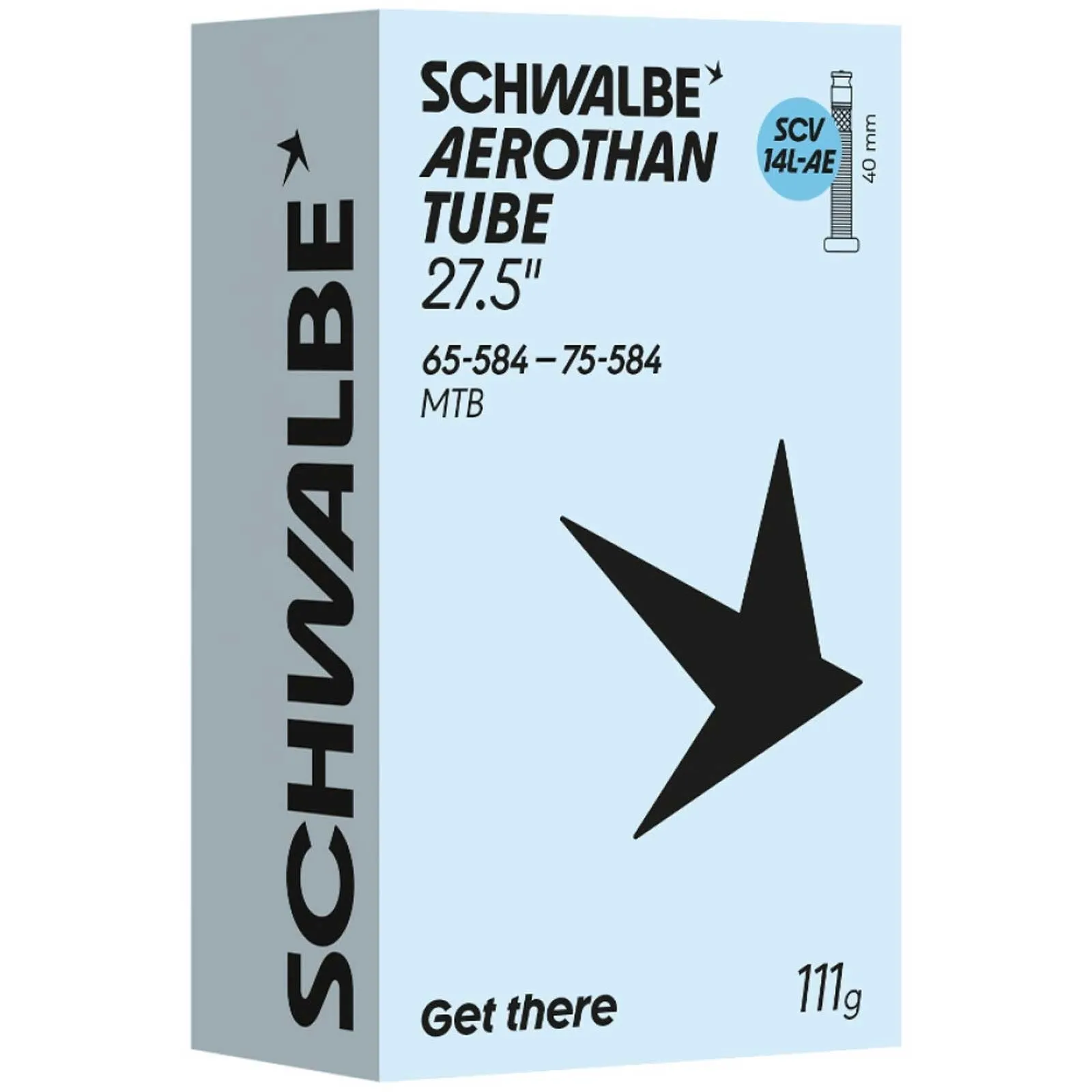 Schwalbe Aerothan SCV14L-AE MTB TPU Schlauch | 27,5 Zoll x 2.6-3.0 Clik Valve Ventil 40 mm