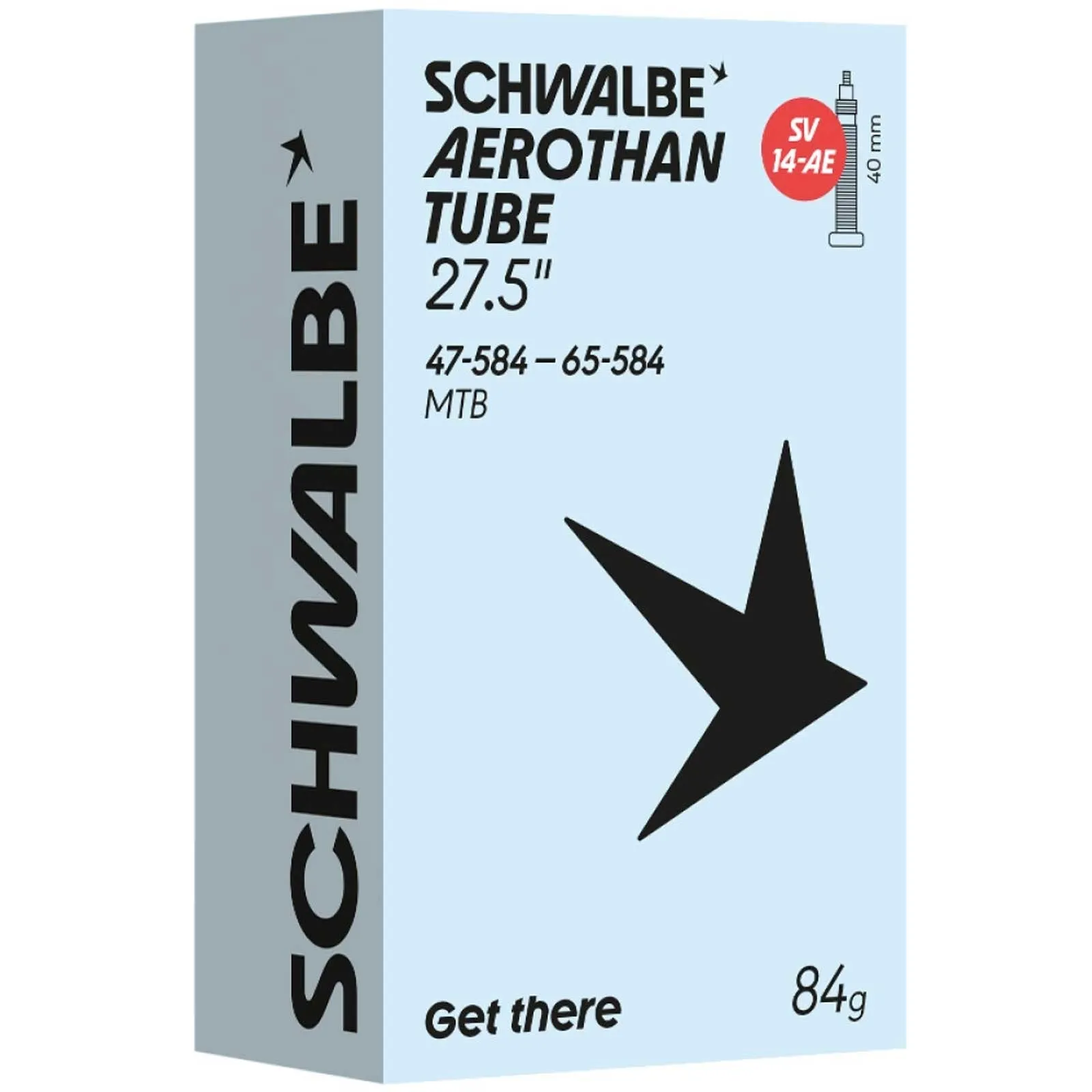 Schwalbe Aerothan SV14-AE MTB TPU Schlauch | 27,5 Zoll x 1,75-2.6 Sclaverand Ventil 40 mm