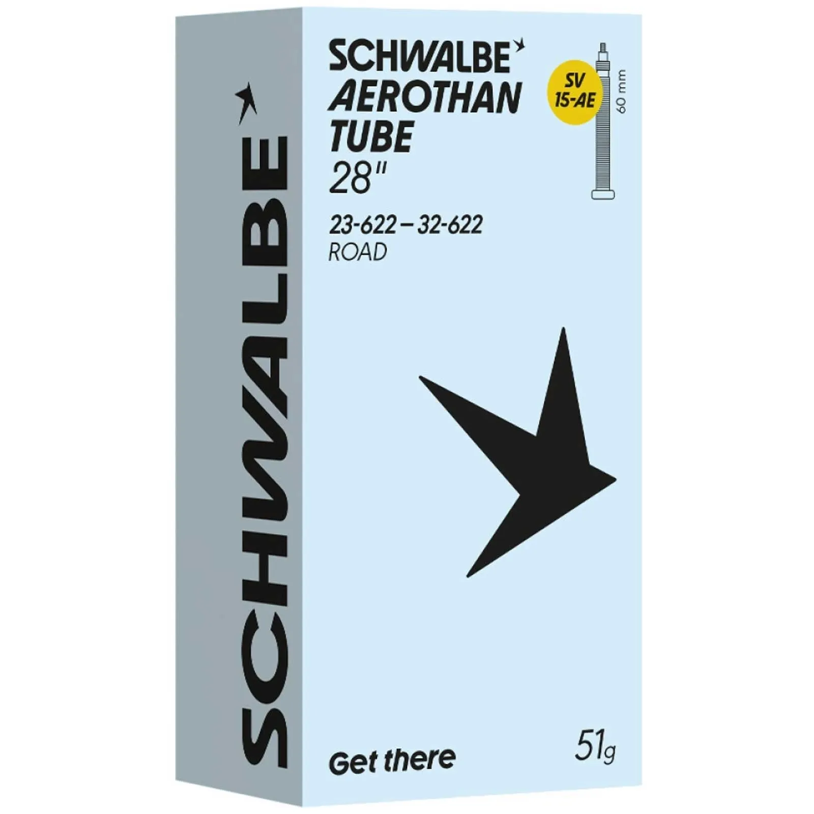 Schwalbe Aerothan SV15-AE Road TPU Schlauch 28 Zoll | 23-32 x 622 Sclaverand Ventil 60 mm