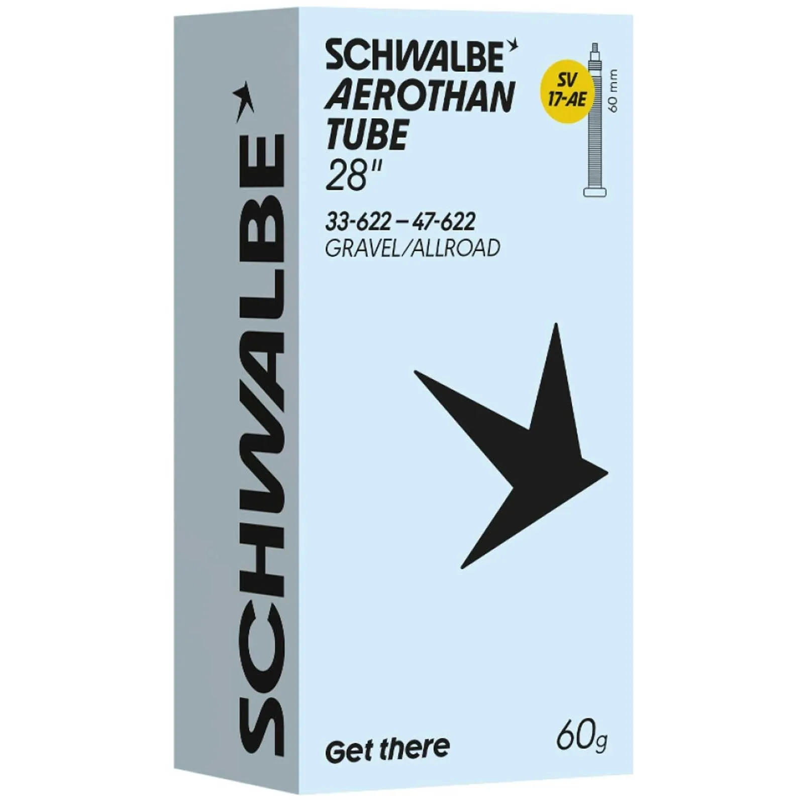 Schwalbe Aerothan SV17-AE Gravel/Allroad TPU Schlauch 28 Zoll | 33-47 x 622 Sclaverand Ventil 60 mm