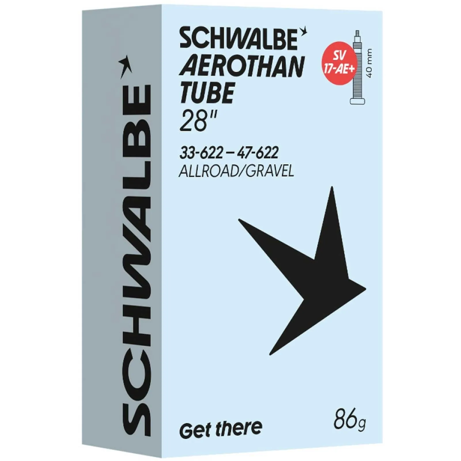 Schwalbe Aerothan SV17-AE+ Gravel/Allroad TPU Schlauch 28 Zoll | 33-47 x 622 Sclaverand Ventil 40 mm
