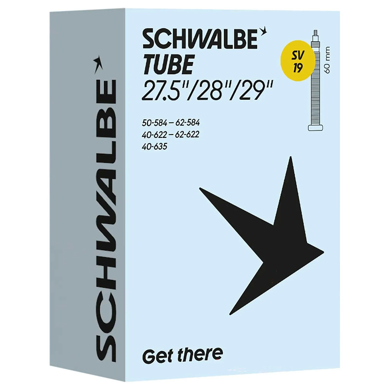 Schwalbe SV19 Schlauch | 29/28/27,5 Zoll x 1.5- 2.4 Sclaverand Ventil 60 mm