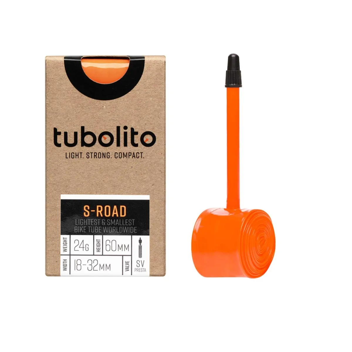 Tubolito Schlauch S-Tubo Road 700C Superlight - 28 Zoll x 18-32 mm Sclaverant Ventil 60 mm orange