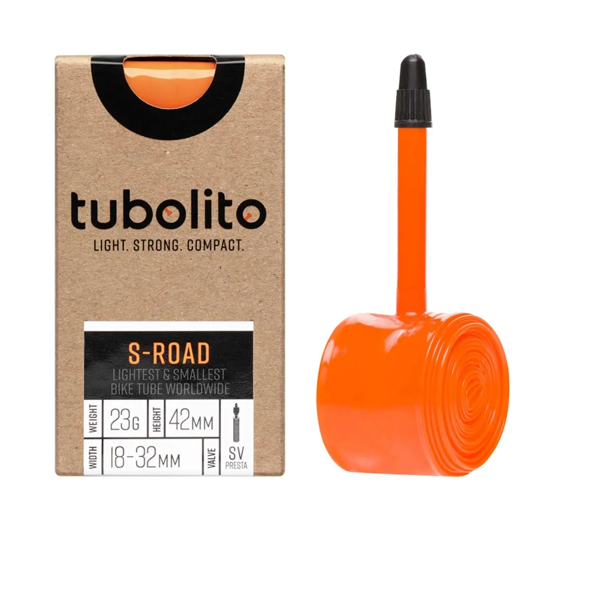 Tubolito Schlauch S-Tubo Road 700C Superlight - 28 Zoll x 18-32 mm Sclaverant Ventil 42 mm orange
