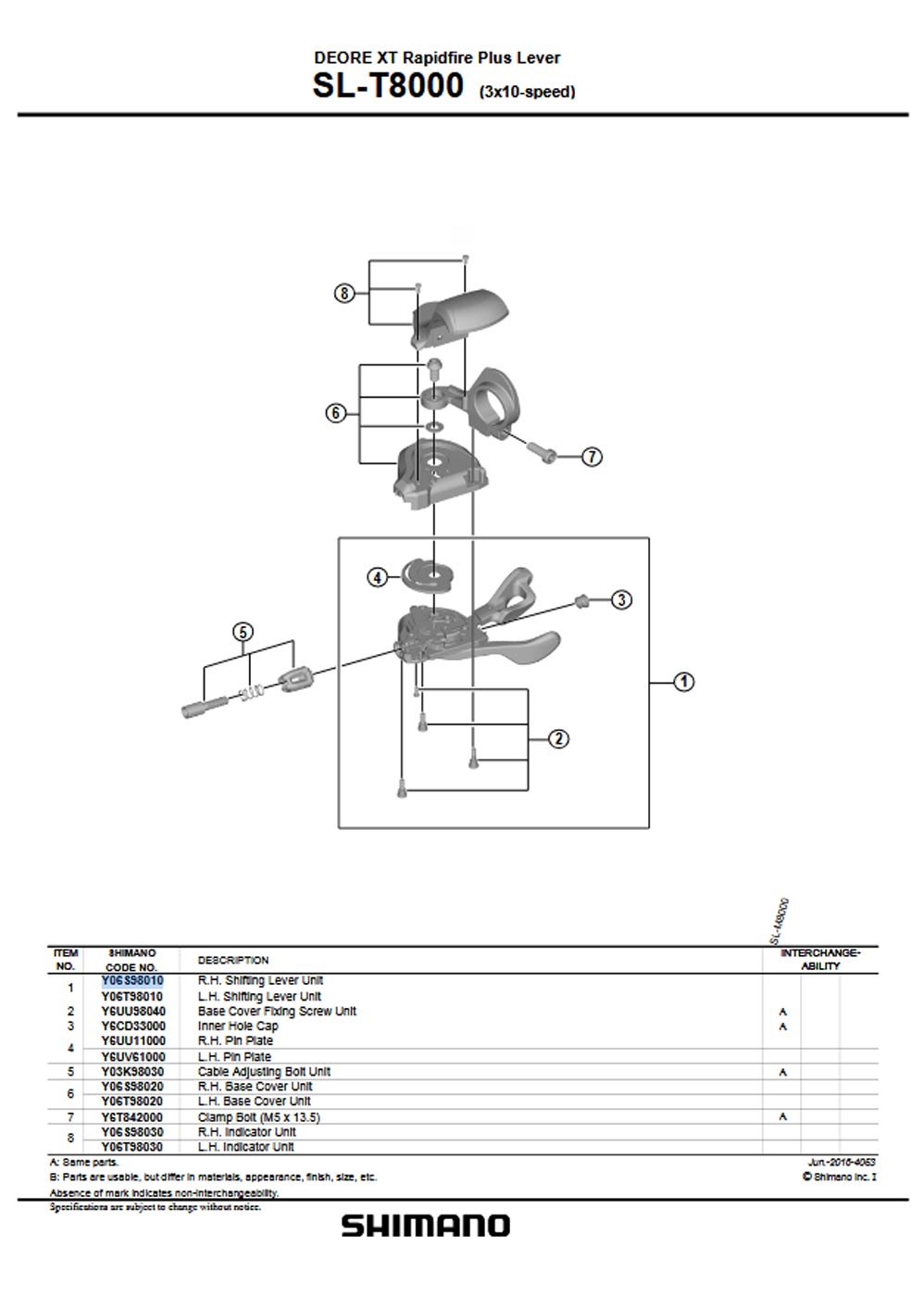Shimano XT Schalthebel SL-T8000 Ersatzteil | Befestigungsschrauben Abdeckung Nr.2