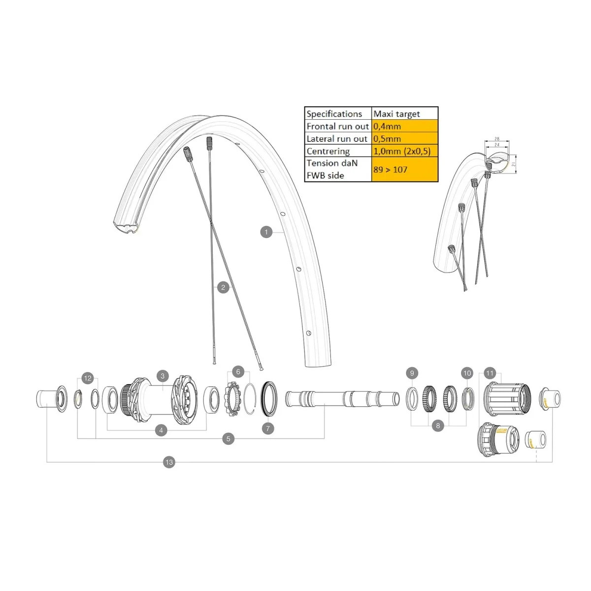 Mavic Allroad S Speiche Vorder und Hinterrad 298 mm incl Nippel