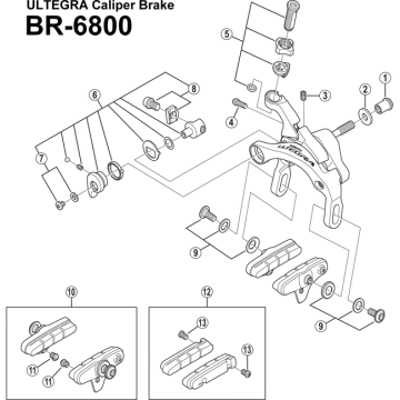 Shimano Ultegra BR 6800 Bremsen Führung für BR 6800 Nr 11