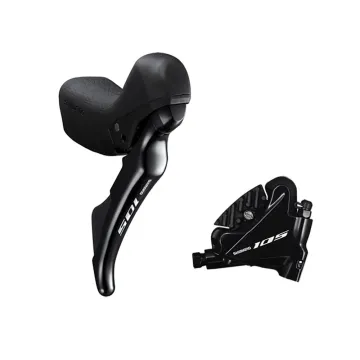 Shimano 105 Discbremse ST-R7020 STI Schaltbremshebel 11-fach rechts + BRR7070 Flatmount Bremssattel Hinterrad schwarz