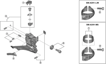 Ersatzteile Shimano GRX FD-RX400 Umwerfer