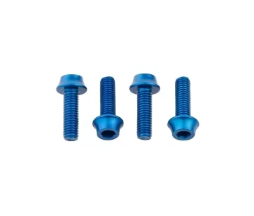 Wolf Tooth Aluminium Flaschenhalterschrauben Set - M5x15mm Zylinderkopf blau