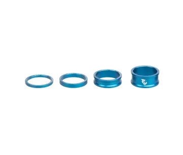 Wolf Tooth Steuersatz Spacer Set - 1 1/8 Zoll 4 Stück Aluminium blau