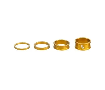 Wolf Tooth Steuersatz Spacer Set - 1 1/8 Zoll 4 Stück Aluminium gold