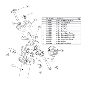 Cane Creek eeSilk Sattelstützen Ersatzteil | Unterlegscheibe M5 für Sattelklemmung hinten Nr 8