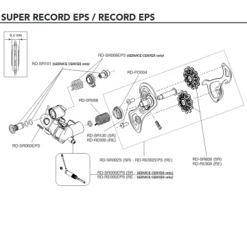 Campagnolo Super Record / Record EPS 11s Schaltwerk Ersatzteil RD-SR101 | Befestigungsbolzen