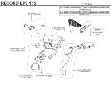 Campagnolo Record EPS 11s Brems-Schalthebel Ersatzteilset EC-RE101EPS | Schalthebel + Schaltmechanik links