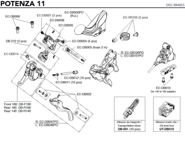 Campagnolo Potenzta 11s Brems-Schalthebel Ersatzteilset EC-DB048PO | Bremshebel links